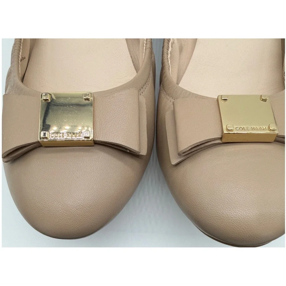 Cole Haan Tali Bow Ballet Women's 9.5 Maple Sugar Leather Flat Elegant NIB